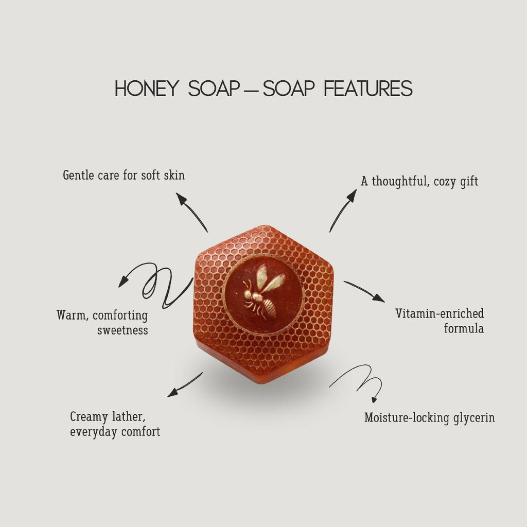 Handcrafted honey soap – comforting and moisturizing care inspired by nature.