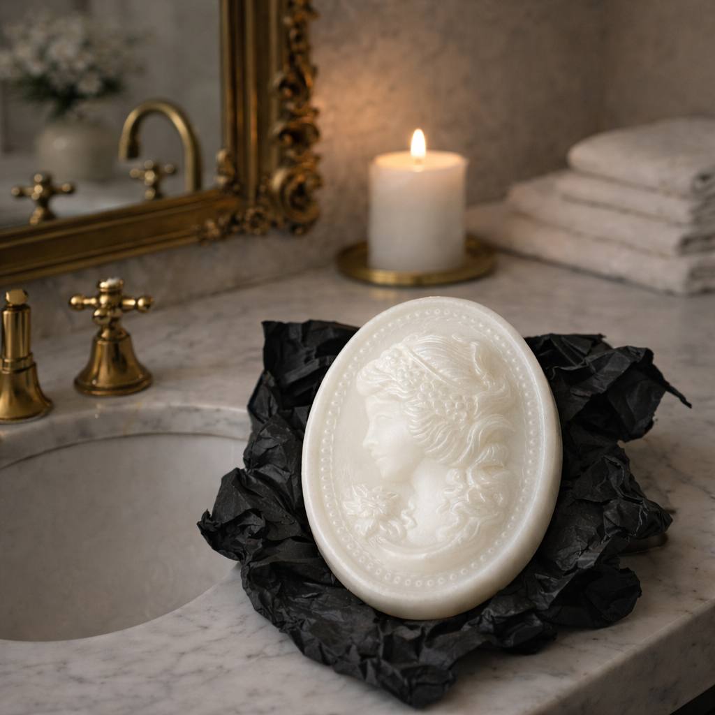 Elegant handcrafted cameo soap – refined and timeless, made with nourishing oils.