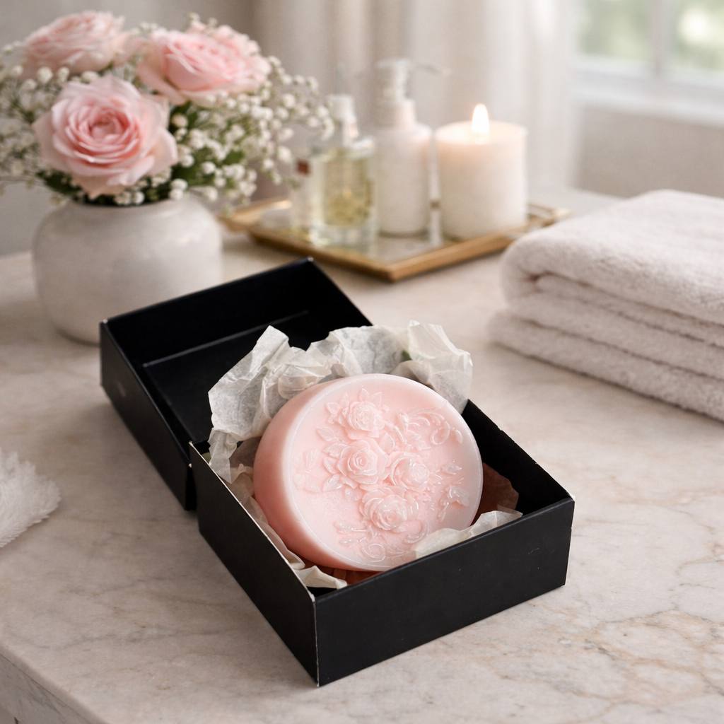 Romantic floral soap – gently cleanses and leaves skin soft and beautifully scented.