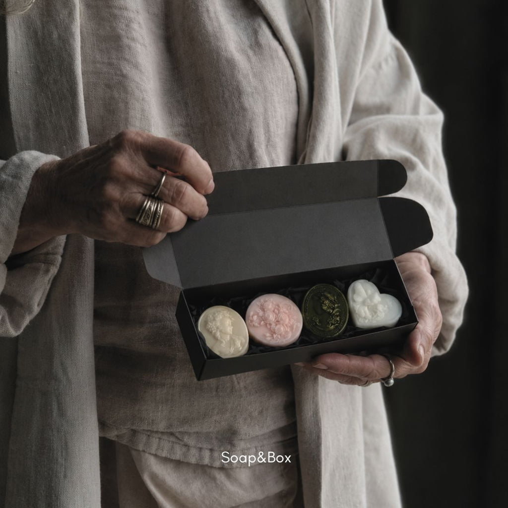 Luxury handmade soap gift box with 4 artisan soaps by Soap&Box Canada