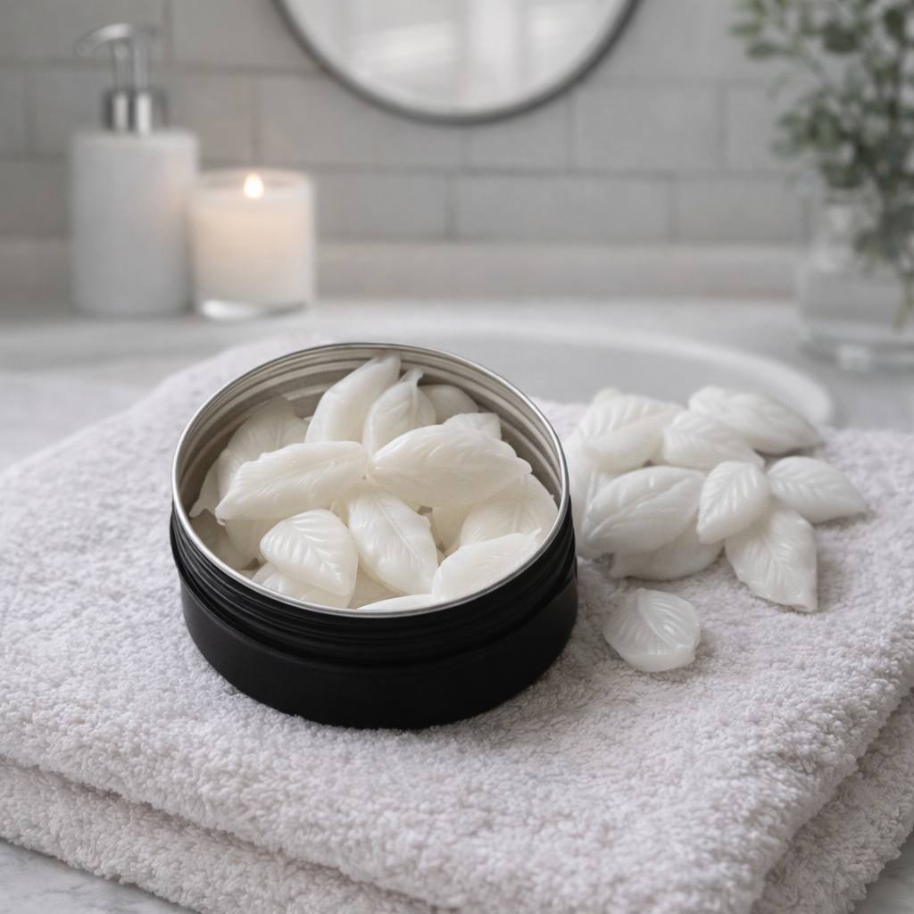 Travel Soap by Soap&Box – 20 mini shea butter soaps in reusable tin, perfect for travel & daily care.