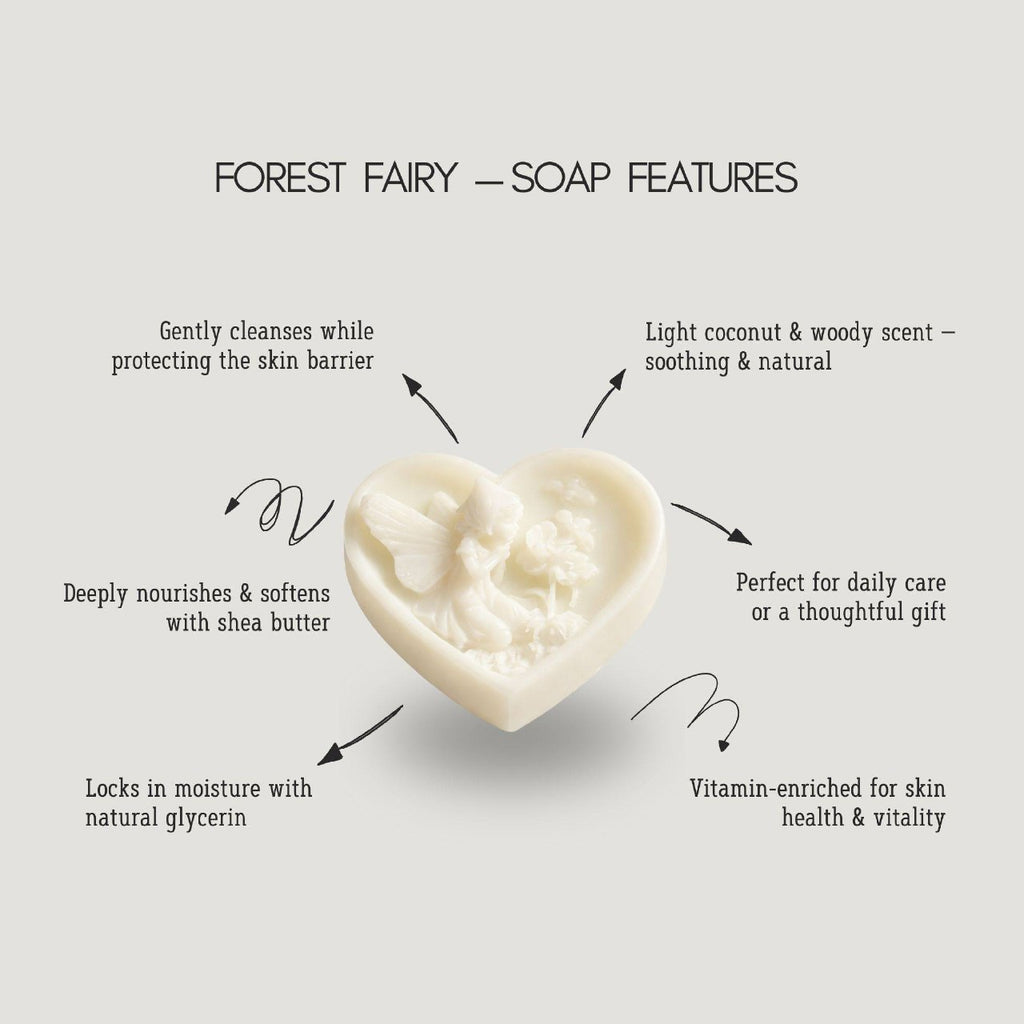 A soft, snow-white bar enriched with shea butter, prized for its deep moisturizing and protective properties.