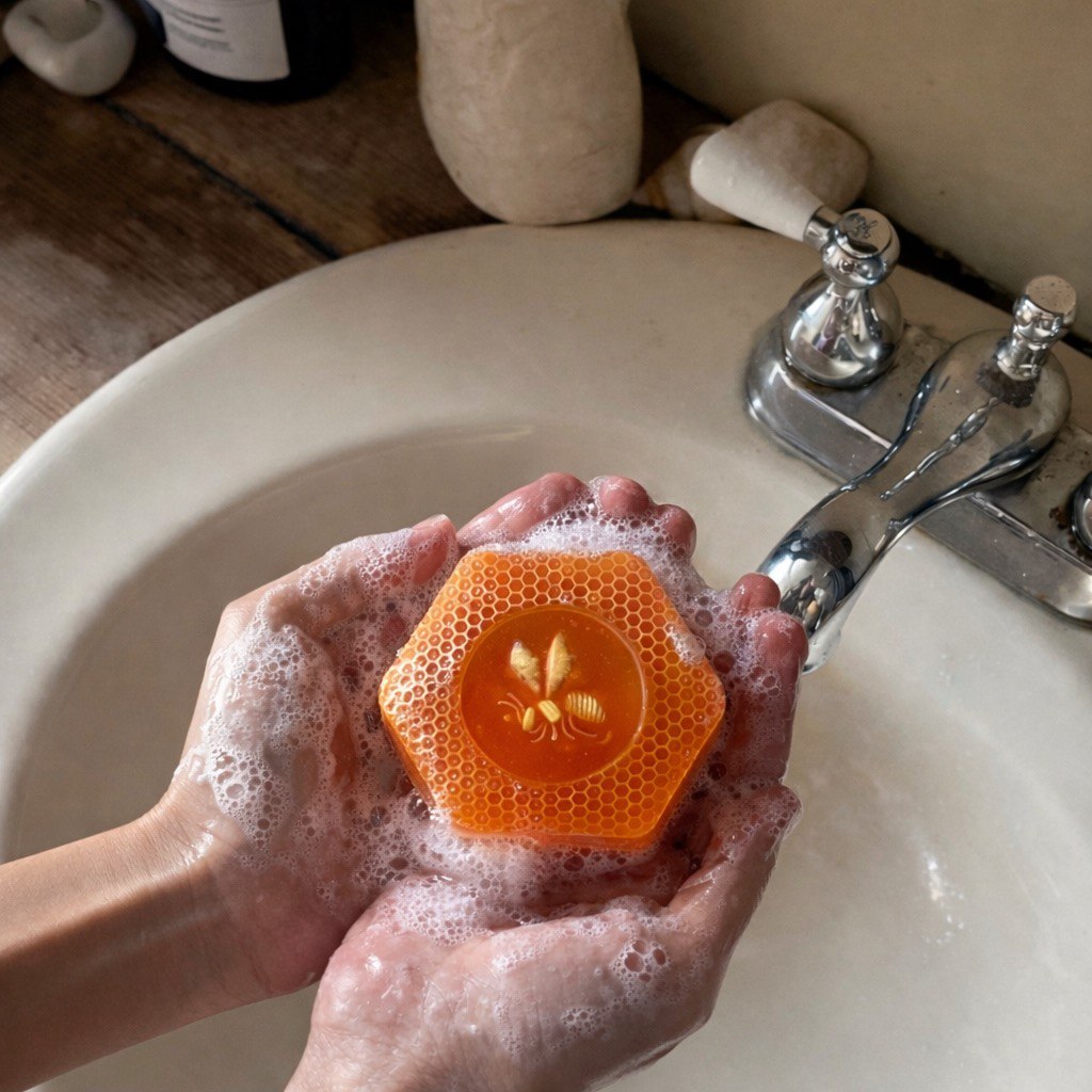 Handcrafted honey soap – comforting and moisturizing care inspired by nature.