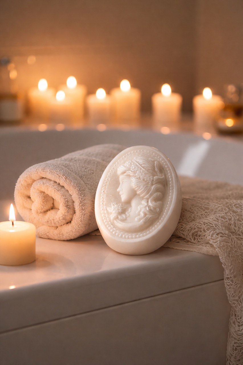 Elegant handcrafted cameo soap – refined and timeless, made with nourishing oils.