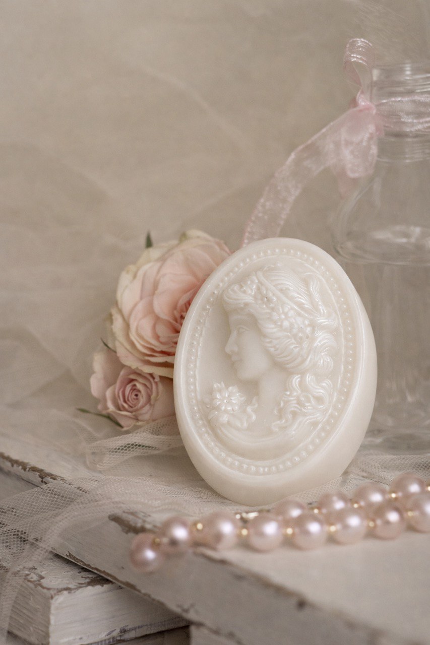 Elegant handcrafted cameo soap – refined and timeless, made with nourishing oils.