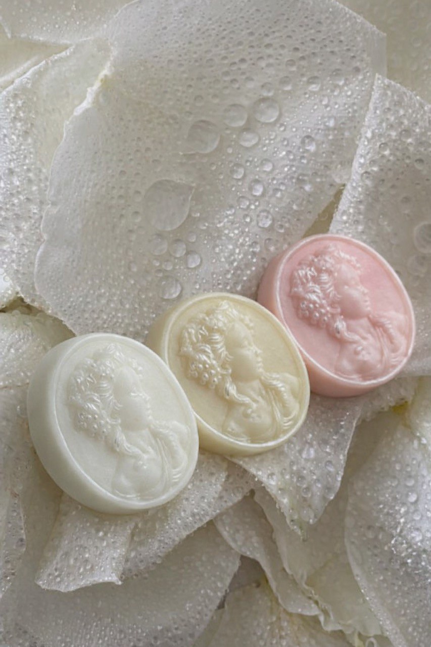 Handcrafted botanical soap trio by Soap&Box — elegant gift set with shea butter and natural oils, beautifully boxed for any occasion.